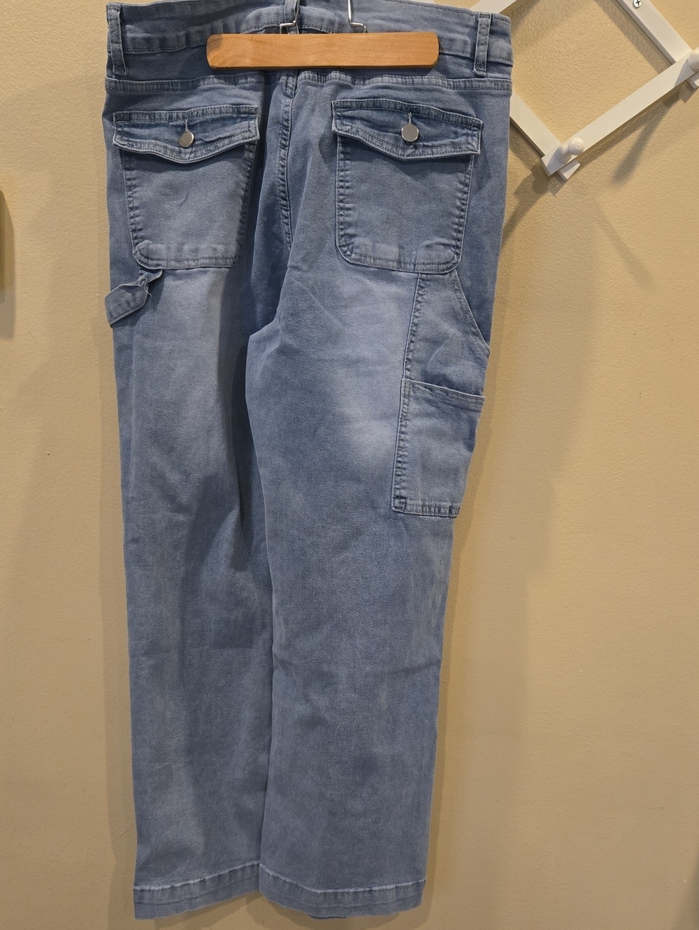 Light Blue Barrel Cargo Jeans - Picture 7 of 10